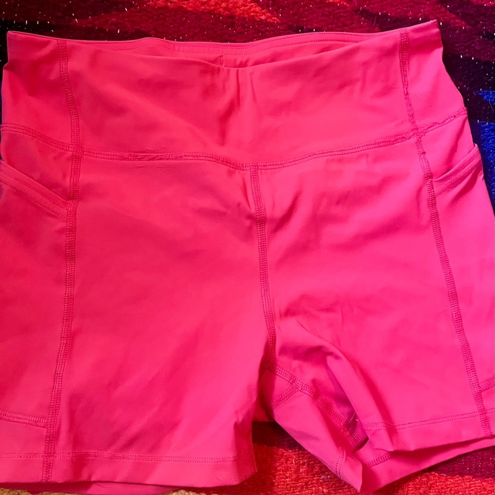 Outdoor Voices Bright Pink Bike Shorts with Pockets